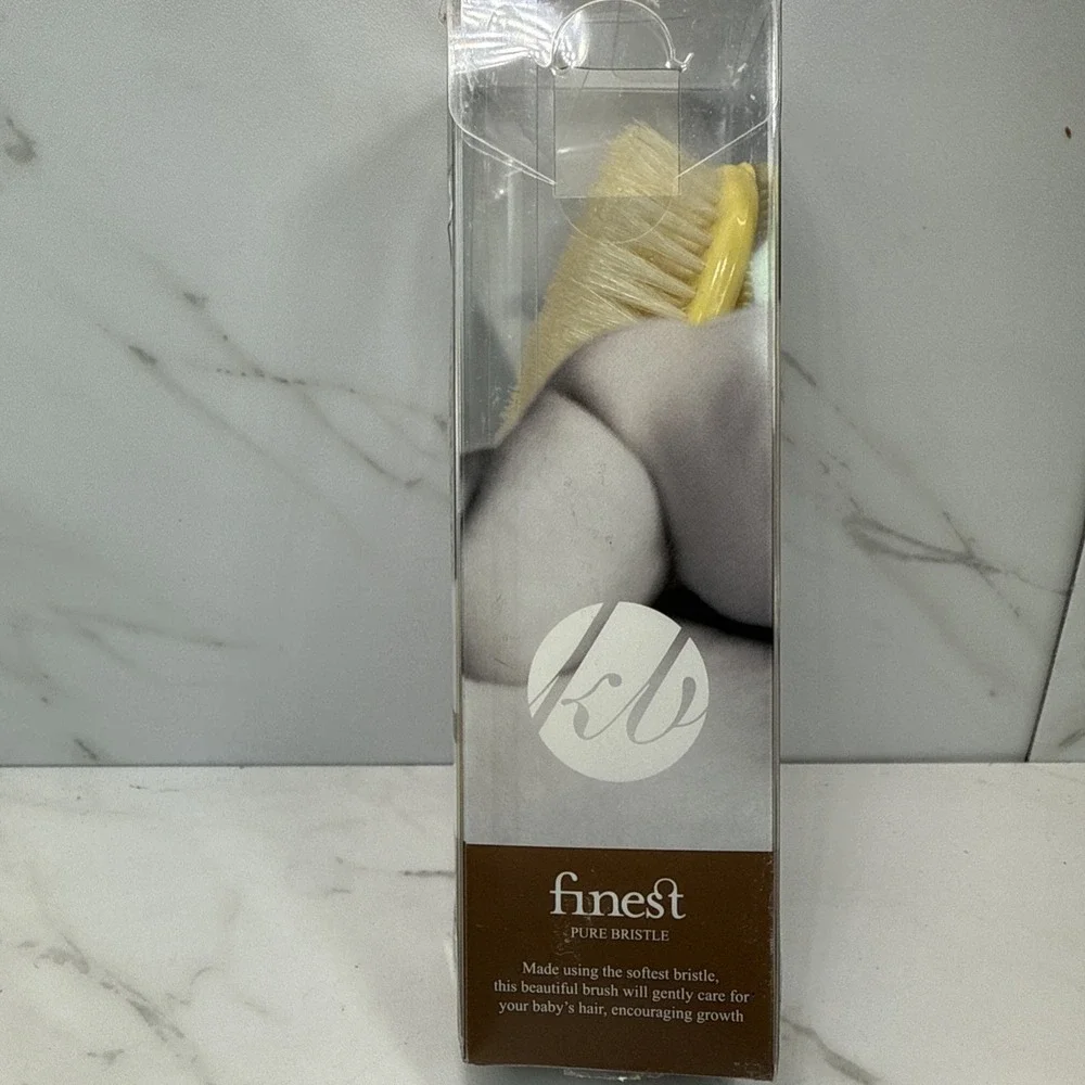 KENT✨Baby Brush Set✨White Bristle✨ Yellow Handles✨Comb✨BA28